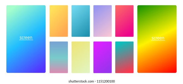 Vibrant   smooth gradient soft colors for devices  pc's   modern smartphone screen backgrounds set vector ux   ui design illustration