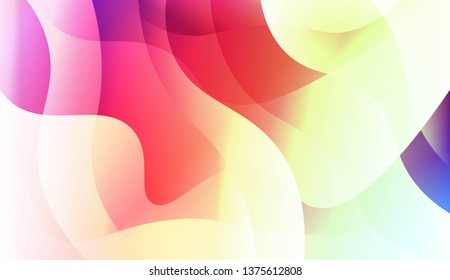 Vibrant And Smooth Gradient Soft Colors Wave Geometric Shape. For Cover Page, Poster, Banner Of Websites. Vector Illustration