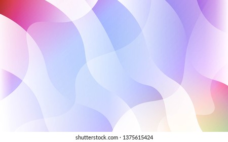 Vibrant And Smooth Gradient Soft Colors Wave Geometric Shape. For Cover Page, Poster, Banner Of Websites. Vector Illustration