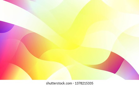 Vibrant And Smooth Gradient Soft Colors Wave Geometric Shape. For Cover Page, Poster, Banner Of Websites. Vector Illustration