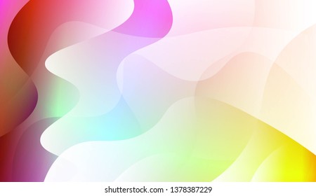 Vibrant And Smooth Gradient Soft Colors Wave Geometric Shape. For Cover Page, Poster, Banner Of Websites. Vector Illustration