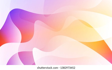 Vibrant And Smooth Gradient Soft Colors Wave Geometric Shape. For Cover Page, Poster, Banner Of Websites. Vector Illustration