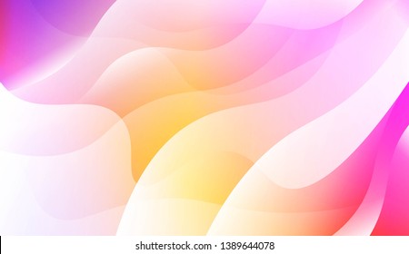 Vibrant And Smooth Gradient Soft Colors Wave Geometric Shape. For Cover Page, Poster, Banner Of Websites. Vector Illustration