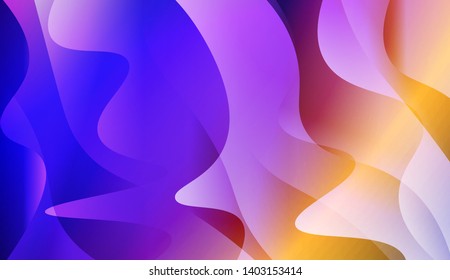 Vibrant And Smooth Gradient Soft Colors Wave Geometric Shape. Vector Illustration
