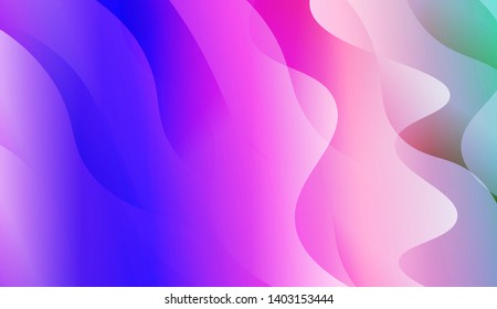 Vibrant And Smooth Gradient Soft Colors Wave Geometric Shape. Vector Illustration