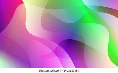 Vibrant And Smooth Gradient Soft Colors Wave Geometric Shape. Vector Illustration
