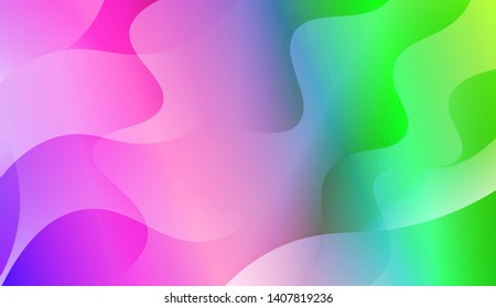 Vibrant And Smooth Gradient Soft Colors Wave Geometric Shape. Vector Illustration