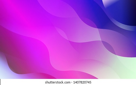 Vibrant And Smooth Gradient Soft Colors Wave Geometric Shape. Vector Illustration