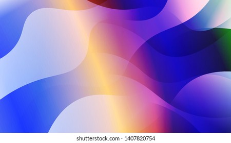 Vibrant And Smooth Gradient Soft Colors Wave Geometric Shape. Vector Illustration