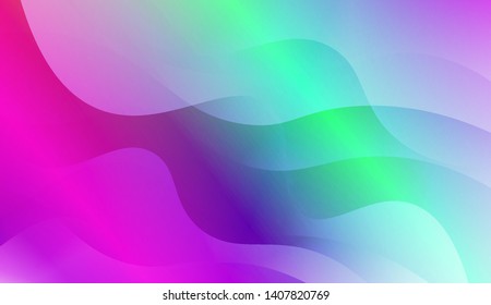 Vibrant And Smooth Gradient Soft Colors Wave Geometric Shape. Vector Illustration