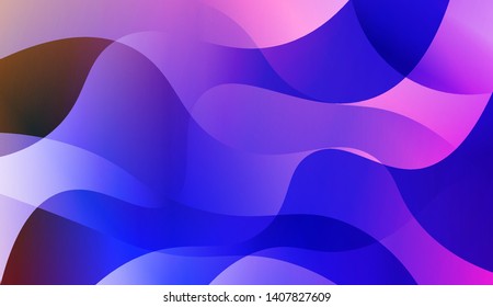Vibrant And Smooth Gradient Soft Colors Wave Geometric Shape. Vector Illustration