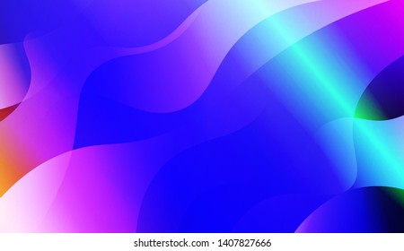 Vibrant And Smooth Gradient Soft Colors Wave Geometric Shape. Vector Illustration