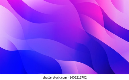 Vibrant And Smooth Gradient Soft Colors Wave Geometric Shape. Vector Illustration