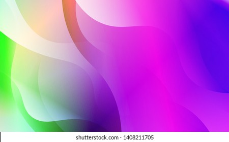 Vibrant And Smooth Gradient Soft Colors Wave Geometric Shape. Vector Illustration