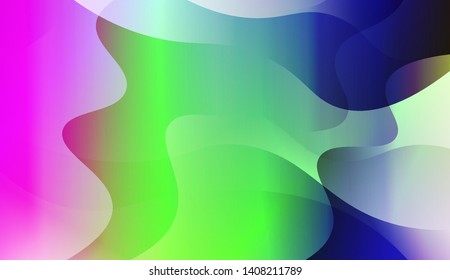 Vibrant And Smooth Gradient Soft Colors Wave Geometric Shape. Vector Illustration