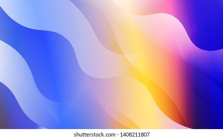 Vibrant And Smooth Gradient Soft Colors Wave Geometric Shape. Vector Illustration
