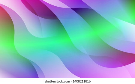 Vibrant And Smooth Gradient Soft Colors Wave Geometric Shape. Vector Illustration