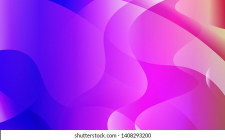 Vibrant And Smooth Gradient Soft Colors Wave Geometric Shape. Vector Illustration