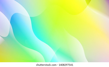 Vibrant And Smooth Gradient Soft Colors Wave Geometric Shape. Vector Illustration