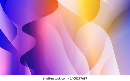 Vibrant And Smooth Gradient Soft Colors Wave Geometric Shape. Vector Illustration