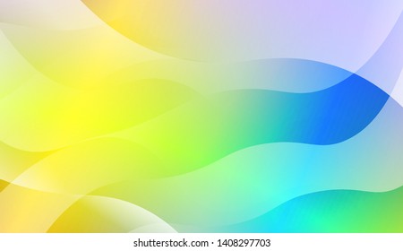 Vibrant And Smooth Gradient Soft Colors Wave Geometric Shape. Vector Illustration