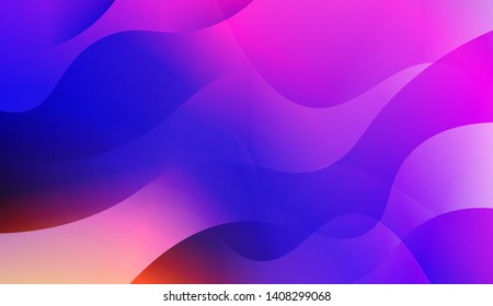 Vibrant And Smooth Gradient Soft Colors Wave Geometric Shape. Vector Illustration