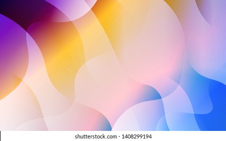 Vibrant And Smooth Gradient Soft Colors Wave Geometric Shape. Vector Illustration