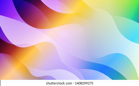 Vibrant And Smooth Gradient Soft Colors Wave Geometric Shape. Vector Illustration
