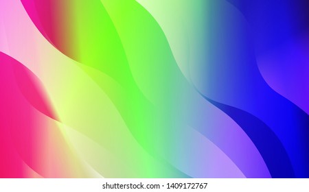 Vibrant And Smooth Gradient Soft Colors Wave Geometric Shape. Vector Illustration