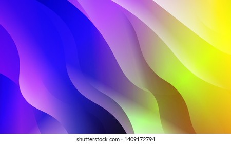 Vibrant And Smooth Gradient Soft Colors Wave Geometric Shape. Vector Illustration
