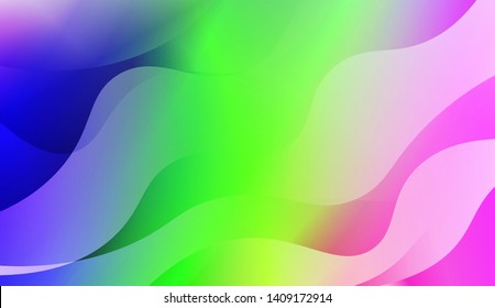 Vibrant And Smooth Gradient Soft Colors Wave Geometric Shape. Vector Illustration
