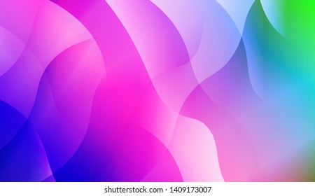 Vibrant And Smooth Gradient Soft Colors Wave Geometric Shape. Vector Illustration