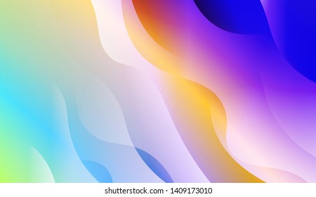 Vibrant And Smooth Gradient Soft Colors Wave Geometric Shape. Vector Illustration