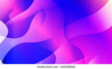 Vibrant And Smooth Gradient Soft Colors Wave Geometric Shape. Vector Illustration