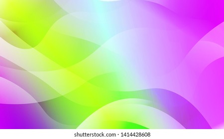 Vibrant And Smooth Gradient Soft Colors Wave Geometric Shape. Vector Illustration