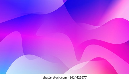Vibrant And Smooth Gradient Soft Colors Wave Geometric Shape. Vector Illustration
