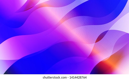 Vibrant And Smooth Gradient Soft Colors Wave Geometric Shape. Vector Illustration