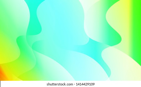 Vibrant And Smooth Gradient Soft Colors Wave Geometric Shape. Vector Illustration
