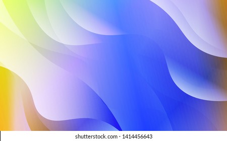 Vibrant And Smooth Gradient Soft Colors Wave Geometric Shape. Vector Illustration