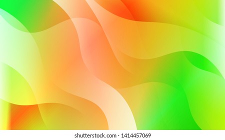 Vibrant And Smooth Gradient Soft Colors Wave Geometric Shape. Vector Illustration