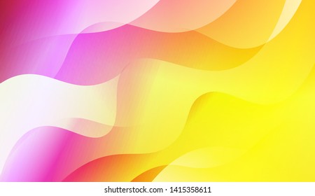 Vibrant And Smooth Gradient Soft Colors Wave Geometric Shape. Vector Illustration