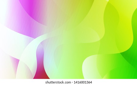 Vibrant And Smooth Gradient Soft Colors Wave Geometric Shape. Vector Illustration