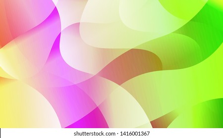 Vibrant And Smooth Gradient Soft Colors Wave Geometric Shape. Vector Illustration