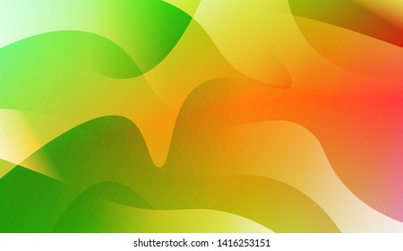 Vibrant And Smooth Gradient Soft Colors Wave Geometric Shape. Vector Illustration