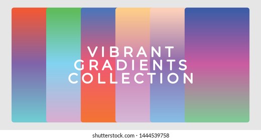 Vibrant and smooth gradient soft colors for devices, pc's and modern smartphone screen backgrounds set vector ux and ui design illustration