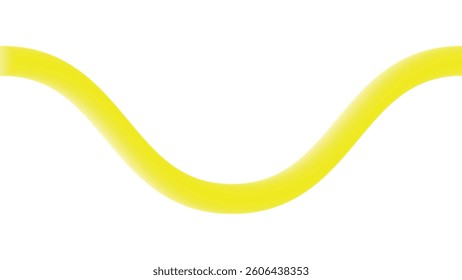A vibrant, smooth yellow curved line against a pure white background.