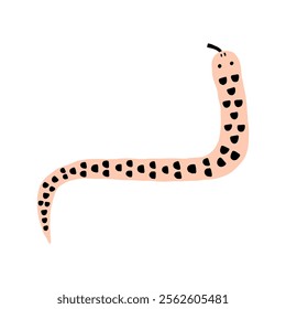 Vibrant snake illustration with unique spots designed in a playful style. Snake symbol of the year. Vector hand drawn bold illustration