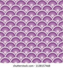 Vibrant snake skin scales squama background, vector seamless fabric pattern, tiled textile print. Classic japanese squama scales seamless arc tiles structure. Siren skin pattern.