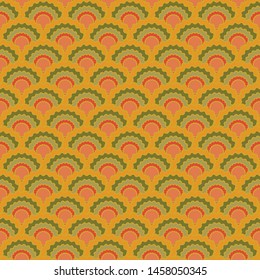 Vibrant snake skin scales squama background, vector seamless fabric pattern, tiled textile print. Vintage chinese squama scales seamless arc tiles graphics. Wallpaper pattern.