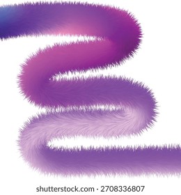 Eine lebendige, weiche und unscharfe abstrakte Form mit einem glatten Verlauf von tiefviolett bis hell magenta, vertikal in einer S-Kurve gewunden, perfekt für moderne Design-Elemente.